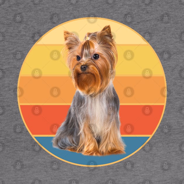 Cute Yorkshire Terrier Dog Breed Vintage Retro Sunset Animal Pet Yorkie by Inspirational And Motivational T-Shirts